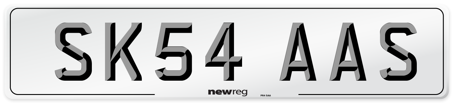 SK54 AAS Number Plate from New Reg
